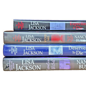 LISA JACKSON Mystery Books Hardcover LOT of 4 Expecting‎ To Die Wicked L109